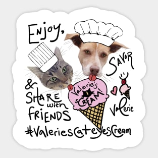 Noelle and Molly Share a cone of Valeriescateyescream Sticker